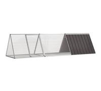 vidaXL Clapier, Cage pour Lapin avec Porte à Charnière, Maison de Lapin, Enclos Animaux de Jardin Terrasse Patio, Anthracite Acier Galvanisé anthracite G