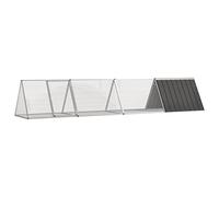 Clapier, Cage pour Lapin avec Porte à Charnière, Maison de Lapin, Enclos Animaux de Jardin Terrasse Patio, Anthracite Acier Galvanisé