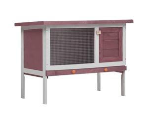 vidaXL Clapier d'extérieur 1 Niveau Marron Bois