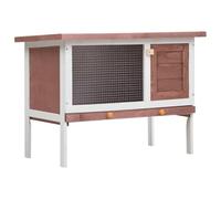 vidaXL Clapier d'Extérieur 1 Niveau Marron Enclos Cage à Lapin Animaux Bois