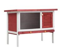 vidaXL Clapier d'extérieur 1 niveau Bois rouge 170830