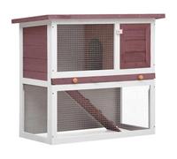 vidaXL Clapier d'Extérieur 1 Porte Marron Enclos Cage à Lapin Animaux Bois