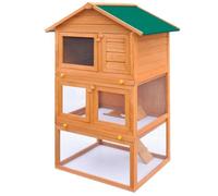 vidaXL Clapier d'extérieur Enclos pour petits animaux 3 niveaux Bois