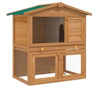 vidaXL Clapier d'extérieur Enclos pour petits animaux 3 portes Bois