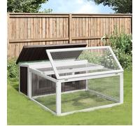 vidaXL Clapier à lapin gris 117,5 x 97 x 47,5 cm en bois de pin massif – extérieur