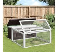 Vidaxl Clapier Gris 117,5x97x47,5 Cm Bois De Pin Massif Gris