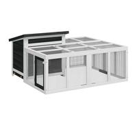 vidaXL Clapier gris 144x123x67,5 cm bois de pin massif 172282