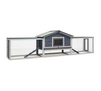 vidaXL Clapier Gris 310x70x87 cm Pin massif et sapin