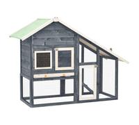 vidaXL Clapier Gris et Blanc Cage à Lapin Maison Animaux Bois de Sapin Massif