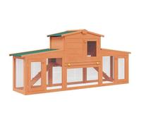VIDAXL Clapier large - Construction robuste - pour petits animaux avec toits Bois - (201x45x85 cm) BONNE182