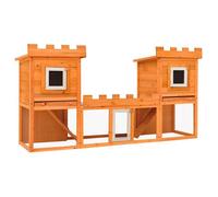 vidaXL Clapier d'extérieur large avec maison double