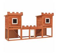 vidaXL Clapier large d'extérieur avec maison double