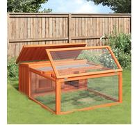 Vidaxl Clapier Marron 117,5x97x47,5 Cm Bois De Pin Massif