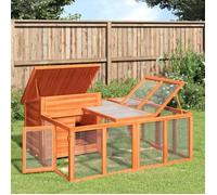 vidaXL Clapier 172280 marron en bois de pin massif 144x123x67,5 cm