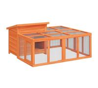 vidaXL Clapier 172280 marron en bois de pin massif 144x123x67,5 cm