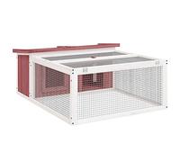vidaXL Clapier Moka 117,5x97x47,5 cm Bois de pin Massif, clapier à Lapin extérieur, Maison de Lapin, enclos à Lapin, Cage à Lapin, lapinière