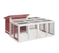 Vidaxl Clapier Moka 144x123x67,5 Cm Bois De Pin Massif