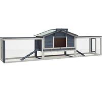 vidaXL Clapier Gris 310x70x87 cm Pin massif et sapin