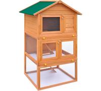 vidaXL Clapier pour petits animaux Clapier pour lapins 3 niveaux en bois