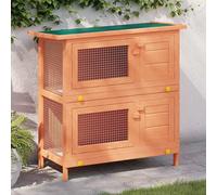vidaXL Clapier pour petits animaux Clapier pour lapins 4 portes en bois