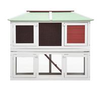 vidaXL Clapier pour petits animaux/lapins 2 étages Rouge Bois