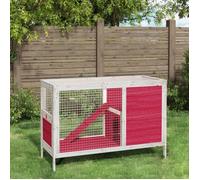 vidaXL Clapier Rouge 103 x 44 x 69,5 cm Bois de pin massif