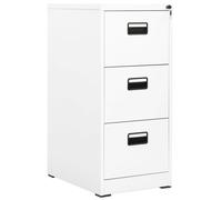 vidaXL Classeur Armoire à Dossiers Armoire de Classement Stockage de Fichiers Meuble de Classement Bureau Intérieur Blanc 46x62x102,5 cm Acier