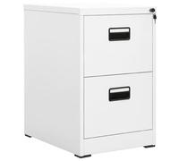 vidaXL Classeur Armoire à Dossiers Armoire de Classement Stockage de Fichiers Meuble de Classement Bureau Intérieur Blanc 46x62x72,5 cm Acier