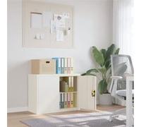 vidaXL Classeur 90x40x70 cm en acier blanc – Armoire à dossiers de bureau