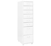 Vidaxl Classeur Mobile Blanc 28x41x109 Cm Métal Blanc
