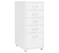 vidaXL Classeur Mobile Armoire à Dossiers Armoire de Classement Stockage de Fichiers Meuble de Classement Bureau Blanc 28x41x69 cm Métal