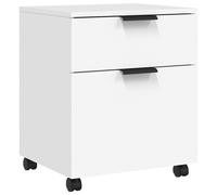 vidaXL Classeur mobile avec roues Blanc 45x38x54 cm Bois d'ingénierie