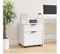 Classeur mobile avec roues Blanc 45x38x54 cm Bois d ingénierie Blanc G