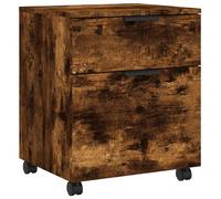 vidaXL Classeur mobile avec roues Chêne fumé 45x38x54 cm Bois Chêne