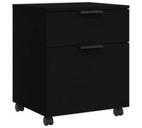 vidaXL Classeur mobile 811521 noir avec roues bois d'ingénierie 45x38x54 cm