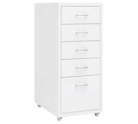 vidaXL Classeur mobile Blanc, 28x41x69 cm Métal