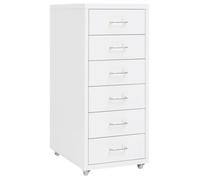 vidaXL Classeur mobile Blanc 28x41x69 cm Métal