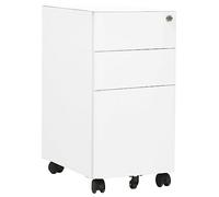 vidaXL Classeur Mobile Armoire à Dossiers Armoire de Classement Stockage de Fichiers Meuble de Classement Bureau Blanc 30x45x59 cm Acier