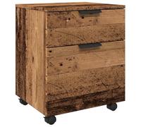 vidaXL Classeur Mobile Roues Vieux Bois 45x38x54 cm Bois d'ingénierie