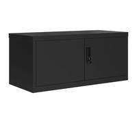 Classeur noir 90x40x220 cm acier, armoire à dossiers, armoire de rangement, armoire de bureau, armoire de classement, unité de rangement