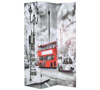 vidaXL Cloison de séparation 120 x 170 cm Bus londonien Noir et blanc