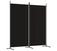 vidaXL Cloison de séparation 2 panneaux pliable Tissu Noir 175x180 cm