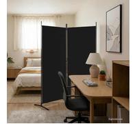 vidaXL Paravent 2 panneaux 175×180 cm tissu noir 350261