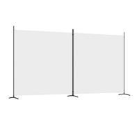 vidaXL Cloison de Séparation 2 Panneaux Séparateur de Pièce Pliable Diviseur Écran d'Intimité Paravent Décoration Salon Blanc 348x180 cm Tissu
