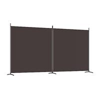 vidaXL Cloison de Séparation 2 Panneaux Séparateur de Pièce Pliable Diviseur Écran d'Intimité Paravent Décoration Salon Marron 348x180 cm Tissu