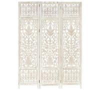 vidaXL Cloison de séparation 3 panneaux Blanc 120x165 cm Bois manguier