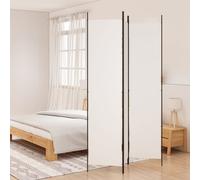 vidaXL Cloison de séparation 3 panneaux Blanc 150x220 cm Tissu Blanc
