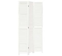vidaXL Cloison de séparation 3 Panneaux Blanc Bois de Paulownia Massif