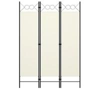 vidaXL Cloison de séparation 3 panneaux Blanc crème 120x180 cm