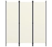 vidaXL Cloison de séparation 3 panneaux Blanc crème 150x180 cm Blanc